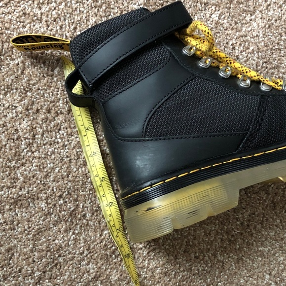 Dr. Martens Black Yellow Laces Combs Tech Boots Sz 7M/8L - Picture 9 of 10